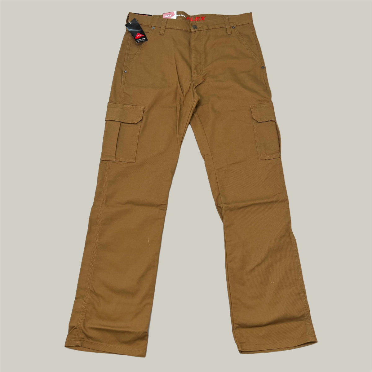 Flex Regular Fit Cargo Pants Mens 34X32 Stonewashed Brown Duck DP902SBD