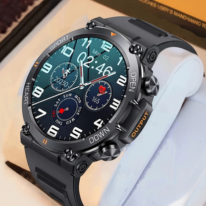 Men's Round Big Screen Dial Answer Call Fitness Tracker Sports Smart Watch