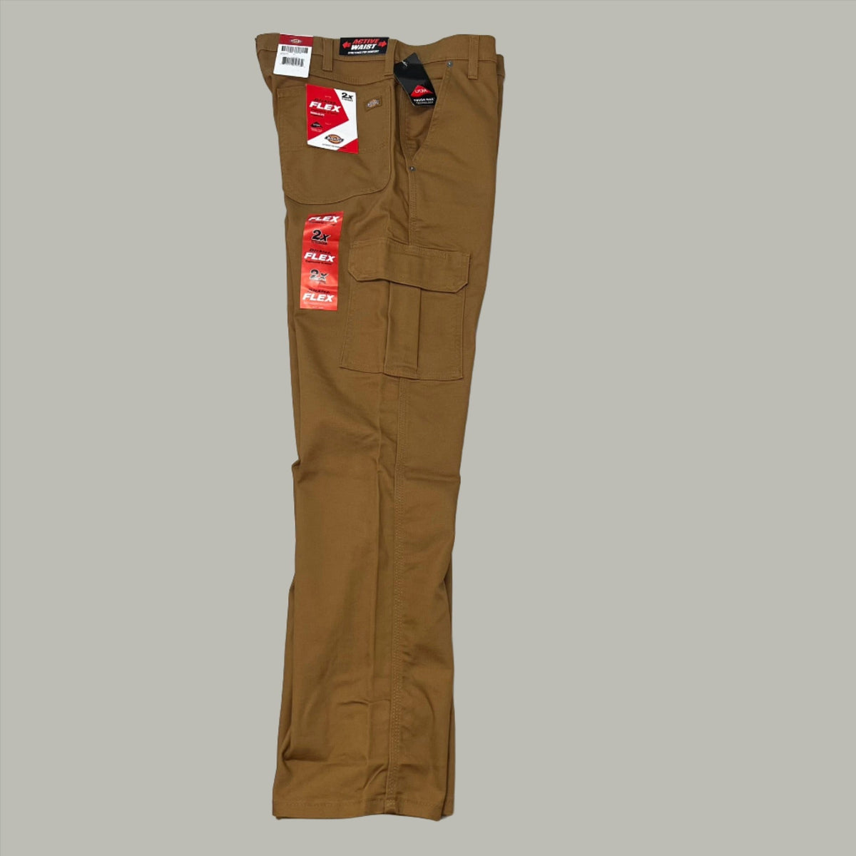 Flex Regular Fit Cargo Pants Mens 34X32 Stonewashed Brown Duck DP902SBD