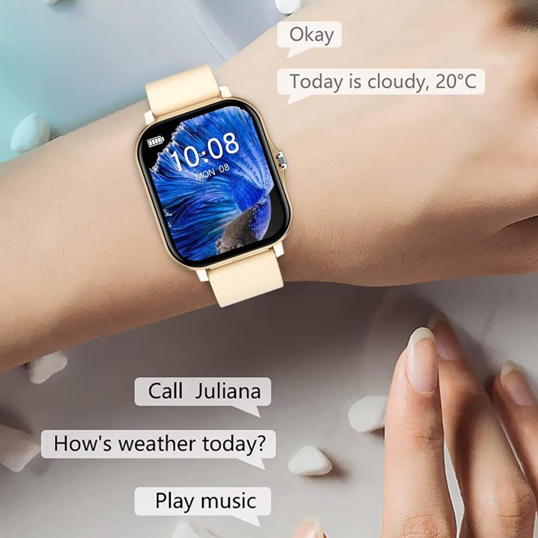 Square BT Call Heart Rate Sport Mode Fitness Tracker Waterproof Smart Watch