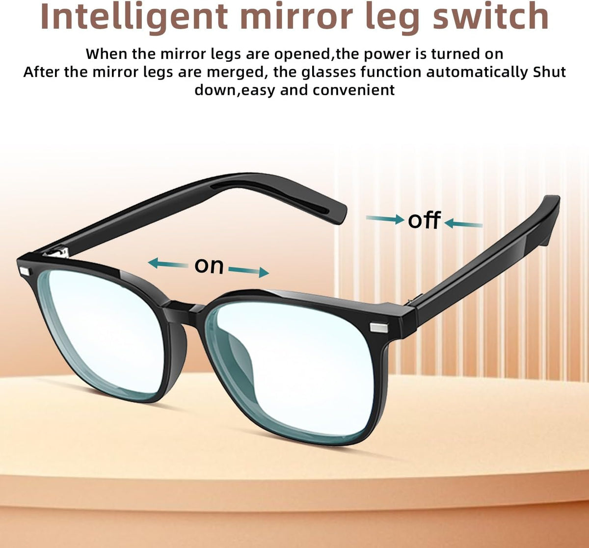Interchangeable Lenses, UV & Blue Light & Night Vision Smart AI Bluetooth Sunglasses
