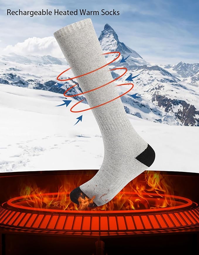 Mobile APP Control Winter Heating Athletic Socks