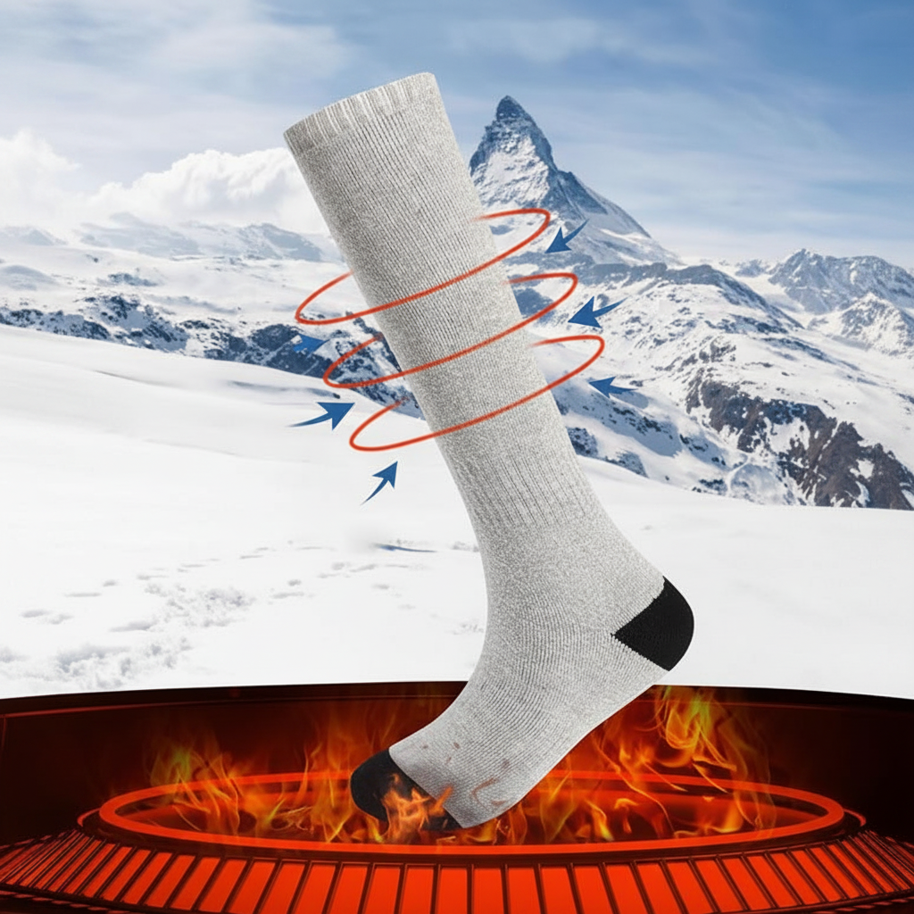 Mobile APP Control Winter Heating Athletic Socks