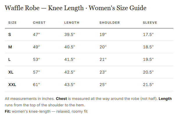 Knee-Length Waffle Robe for Women