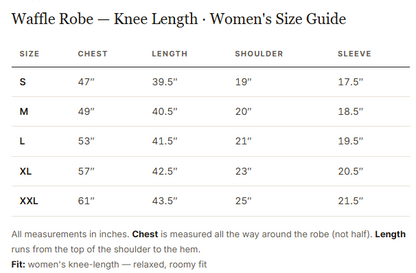 Knee-Length Waffle Robe for Women