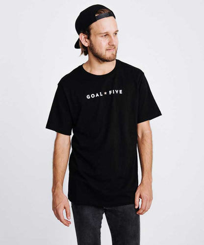 Goal Five Men's Black Cotton T-Shirt