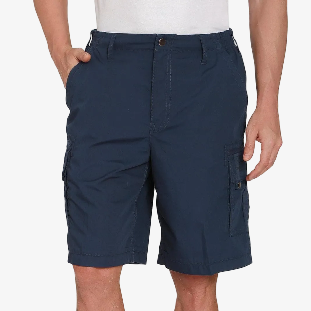 Men's Elastic Waist Cargo Shorts with Multi-Pocket Design