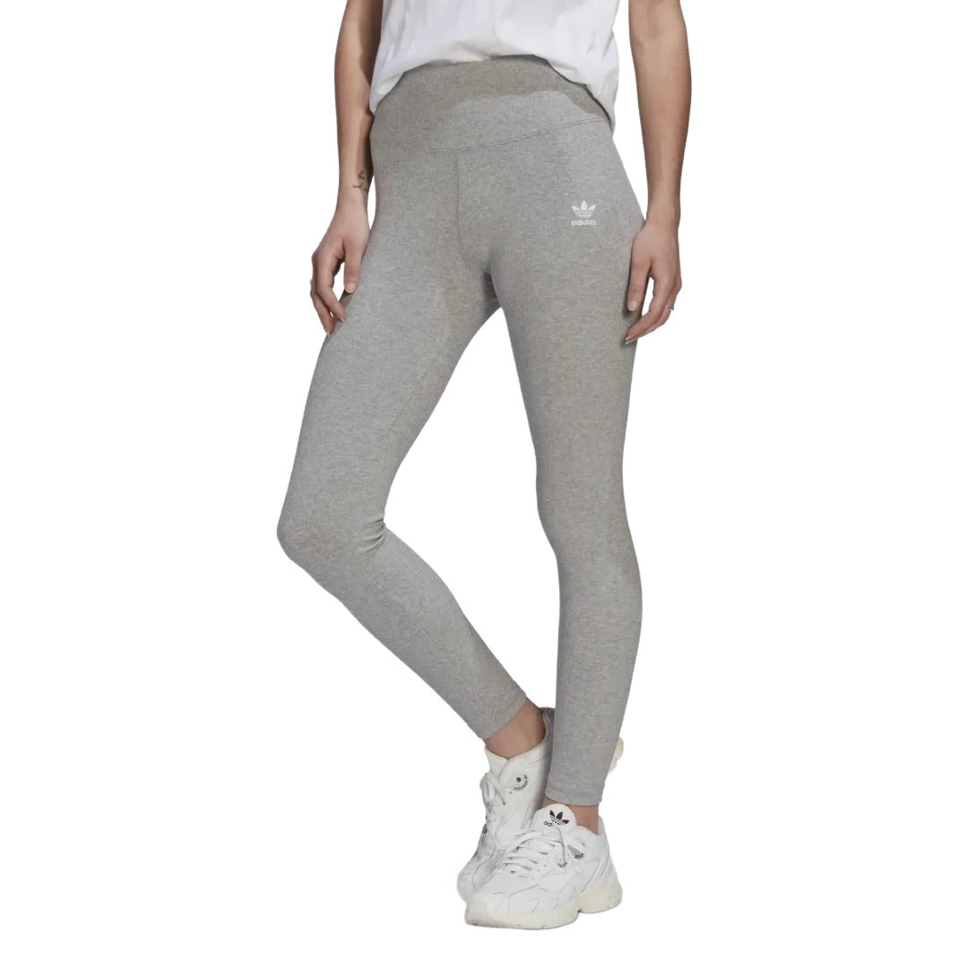 Adidas Originals Women's Adicolor Essentials+ Ribbed 7/8 Leggings -Grey