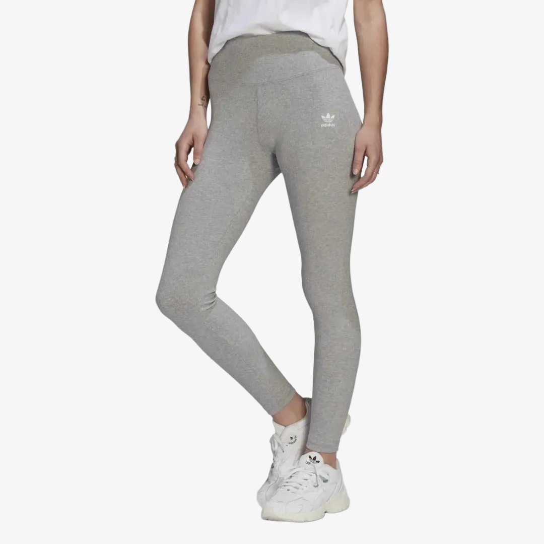 Adidas Originals Women's Adicolor Essentials+ Ribbed 7/8 Leggings -Grey