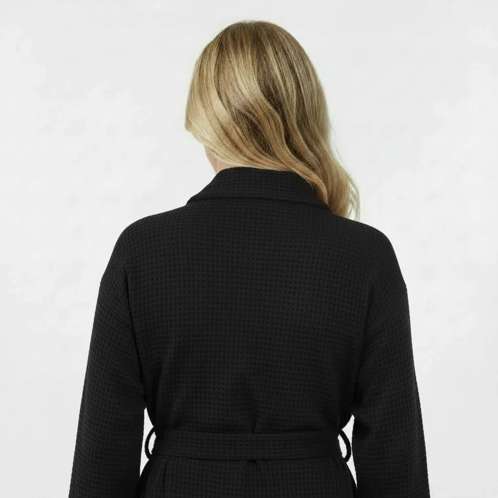Knee-Length Waffle Robe for Women