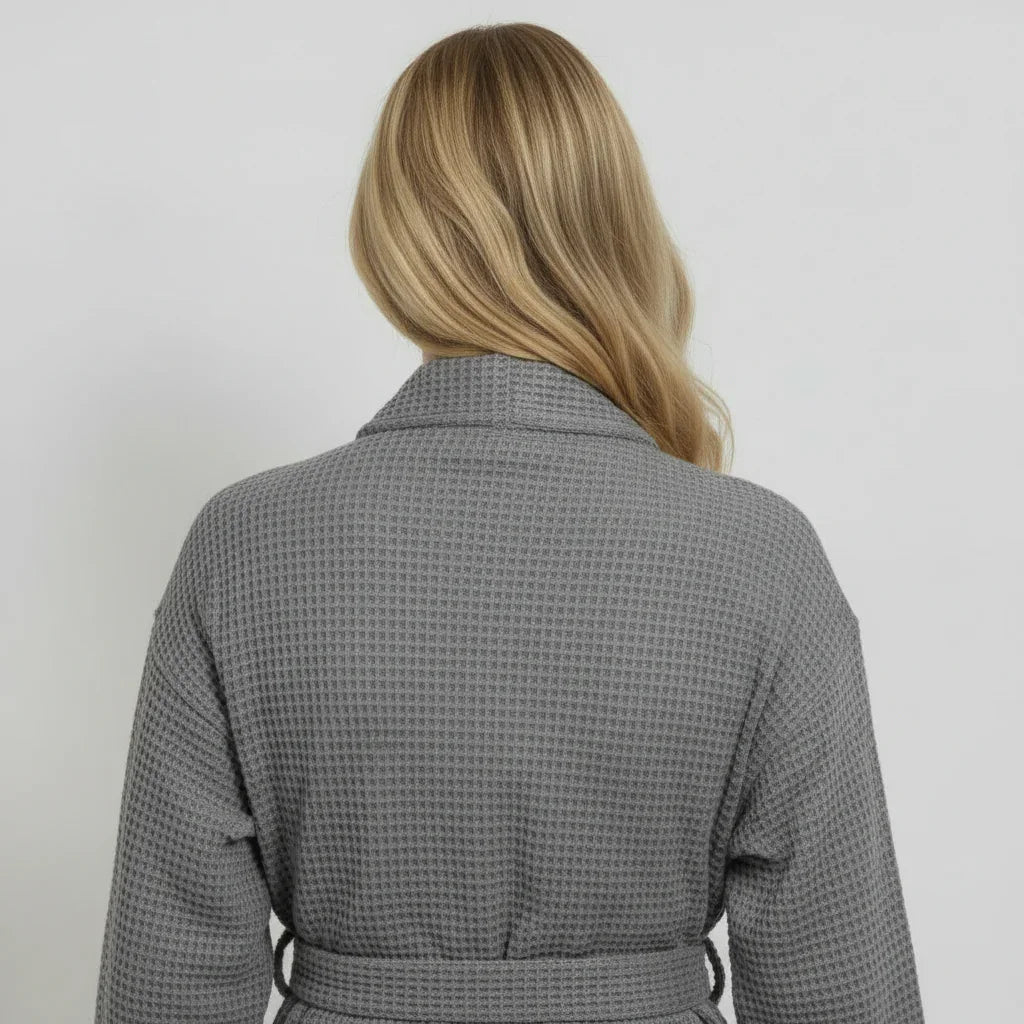 Knee-Length Waffle Robe for Women