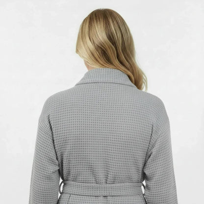 Knee-Length Waffle Robe for Women