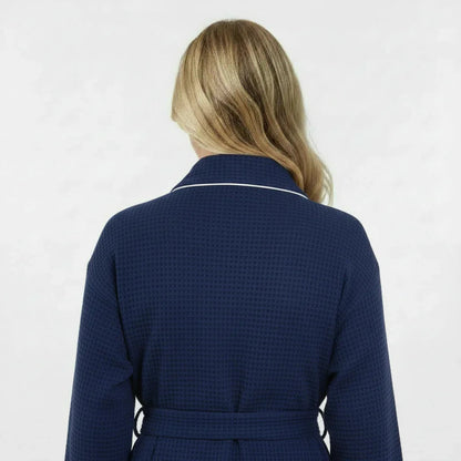Knee-Length Waffle Robe for Women
