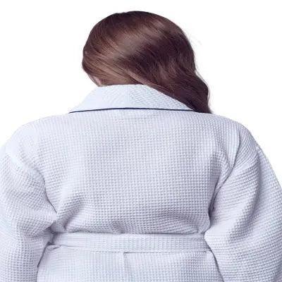 Women’s Waffle Piping Bathrobe – Lightweight Spa-Style Comfort
