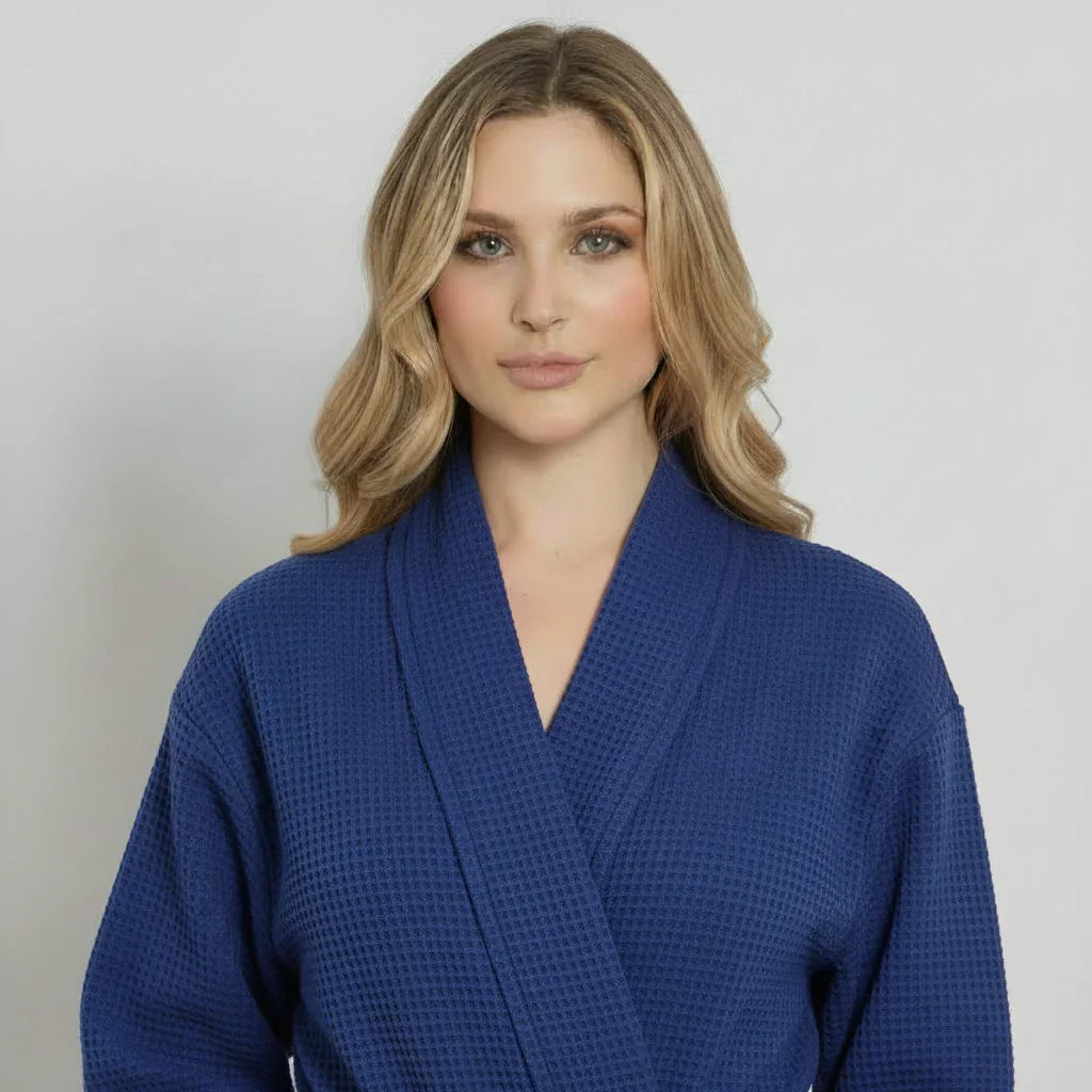 Knee-Length Waffle Robe for Women