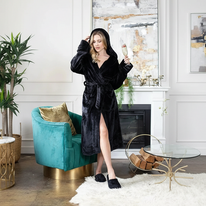 Women’s Plush Hooded Robe - Spa-Worthy Comfort at Home